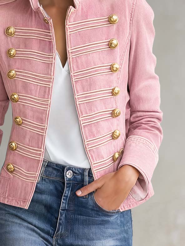 Marion | Chaqueta vaquera de estilo militar con botones dorados