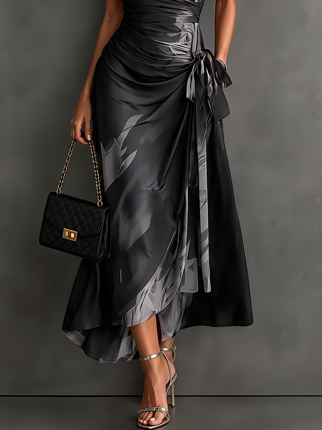Valentina | Vestido midi estampado con cintura ajustable