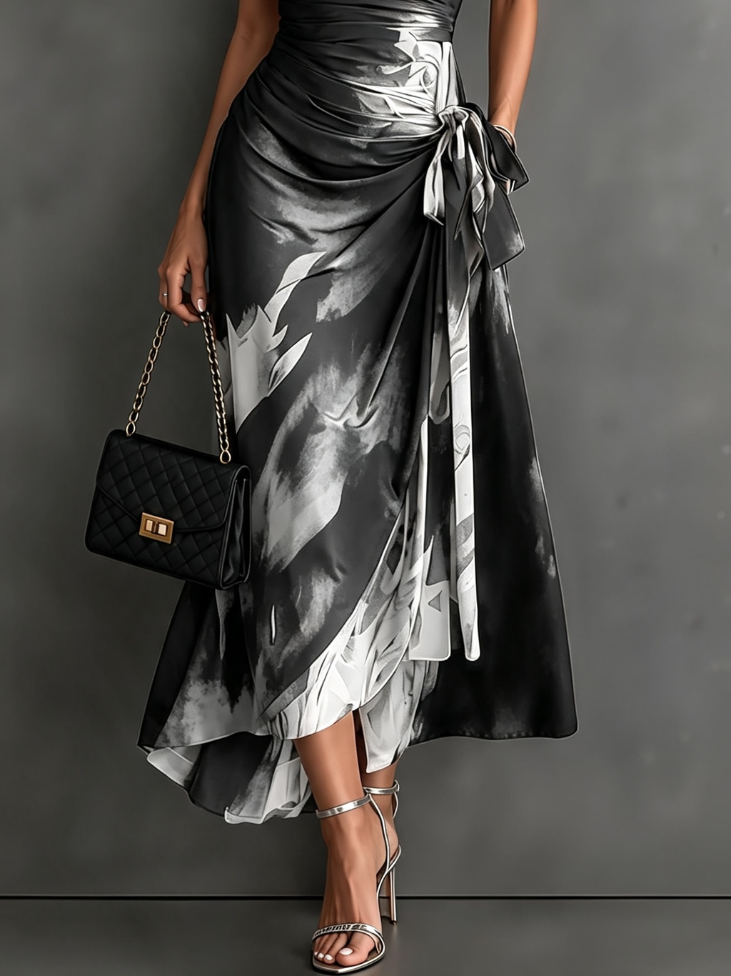 Valentina | Vestido midi estampado con cintura ajustable