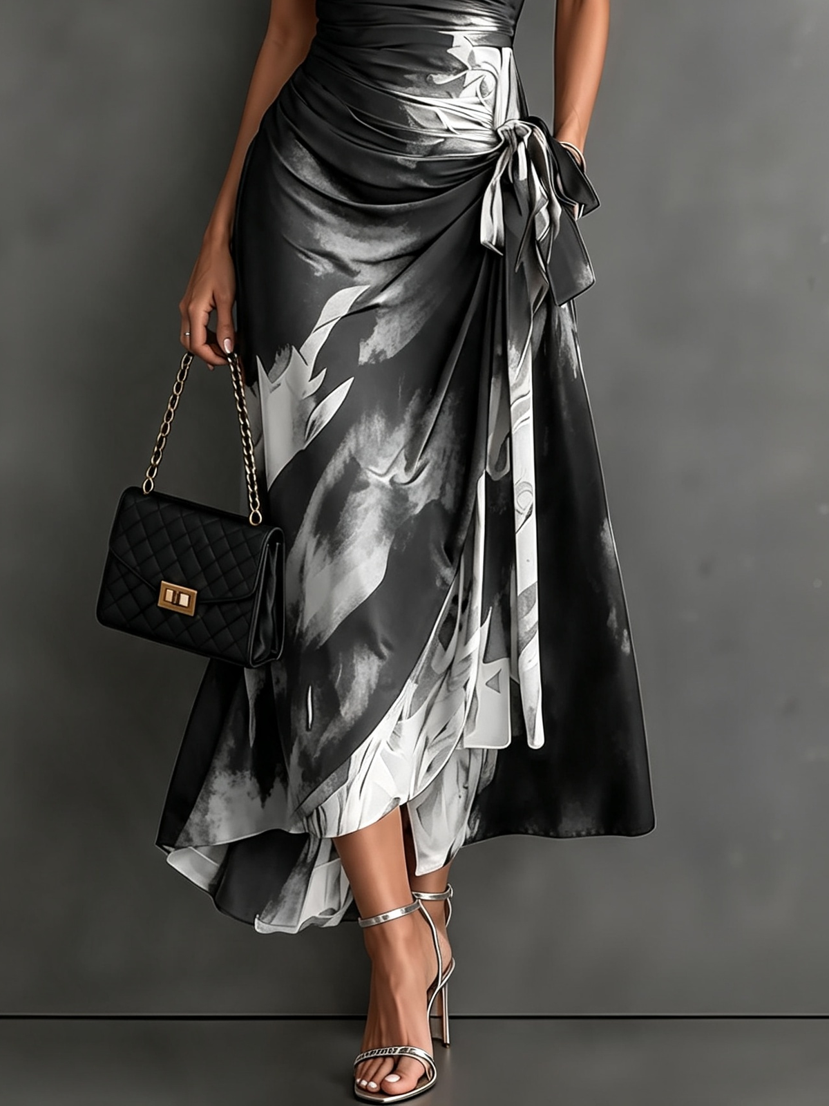 Valentina | Vestido midi estampado con cintura ajustable