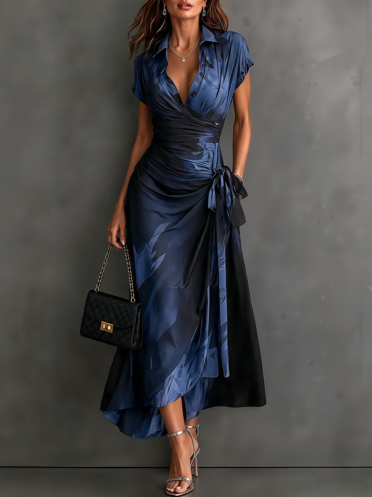 Valentina | Vestido midi estampado con cintura ajustable