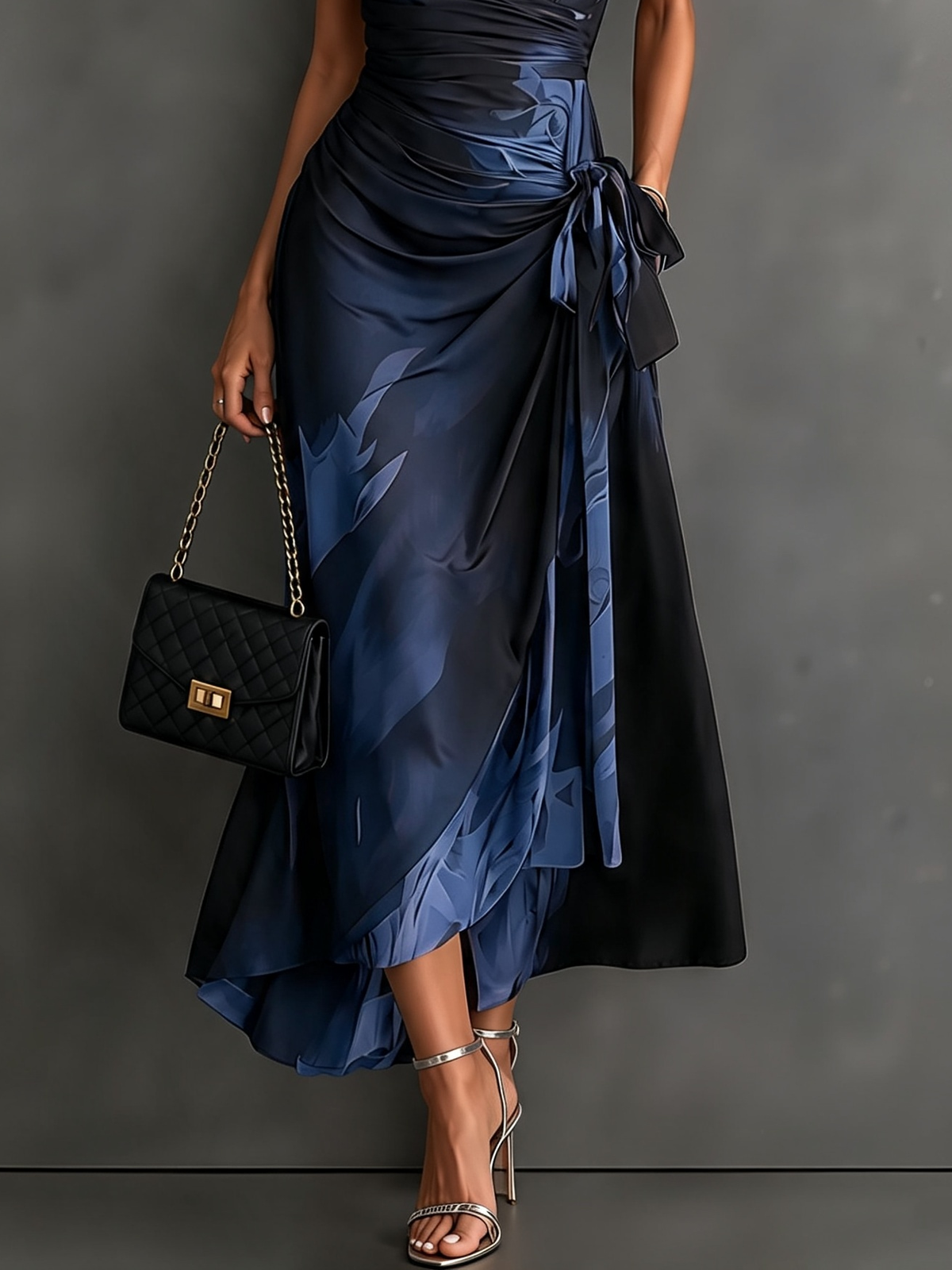 Valentina | Vestido midi estampado con cintura ajustable