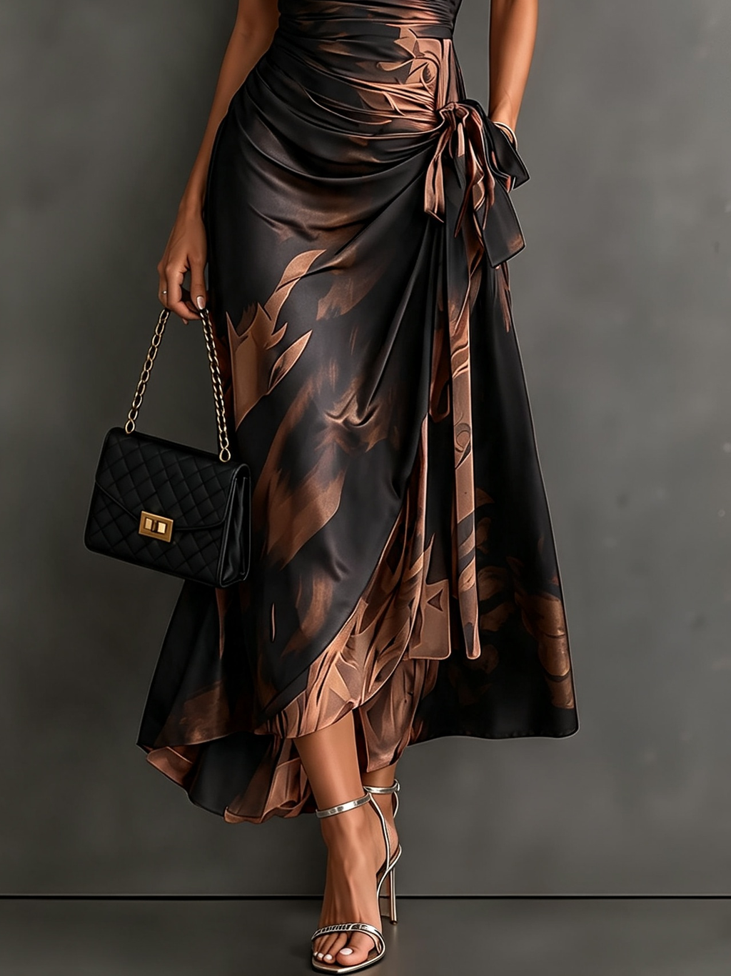 Valentina | Vestido midi estampado con cintura ajustable