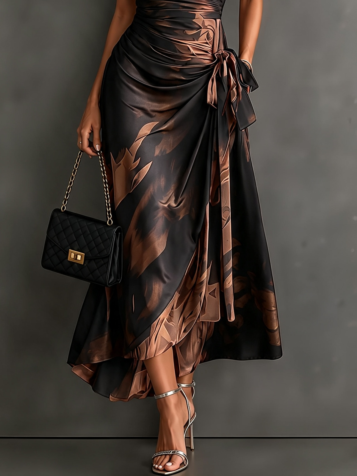 Valentina | Vestido midi estampado con cintura ajustable