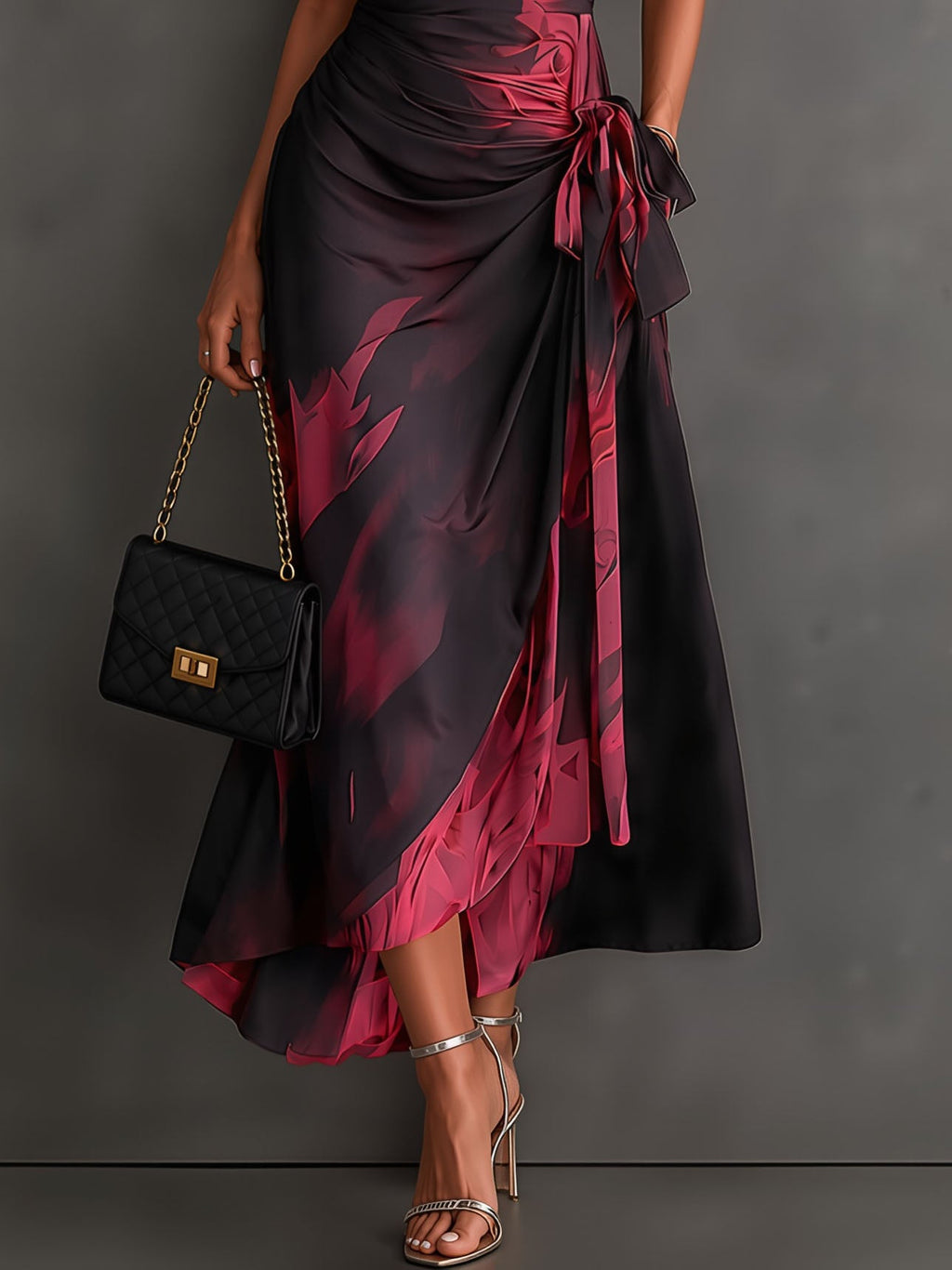 Valentina | Vestido midi estampado con cintura ajustable